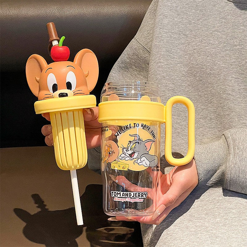Homero Cute Cartoon Kids Water Bottle with Straw - 1060ml Capacity