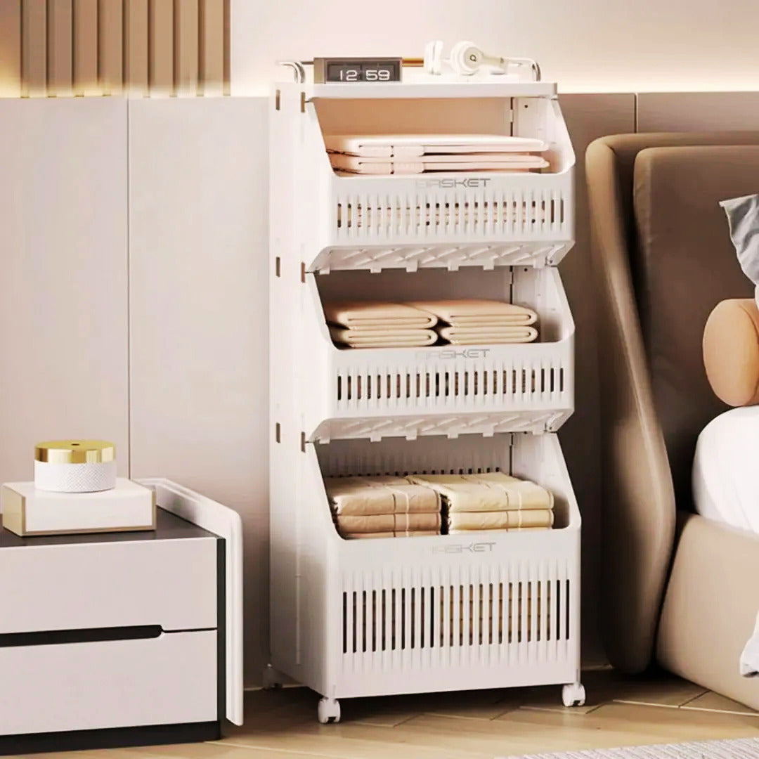 Homero Multi-Purpose Rolling Storage Cart With Lockable Wheels