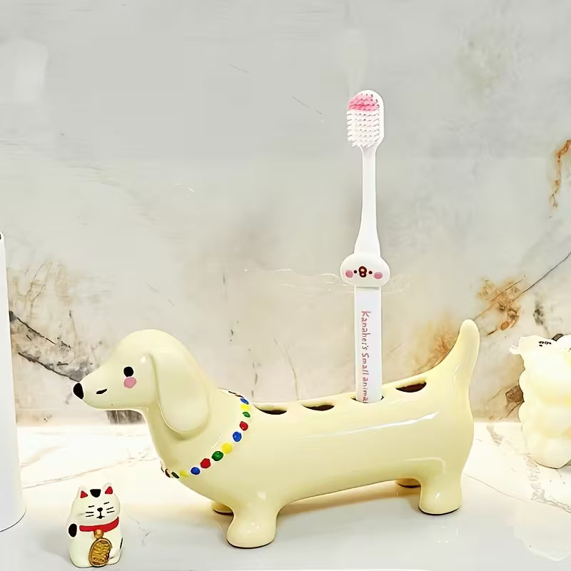 HOMERO Elegant Ceramic Cartoon Toothbrush Holder