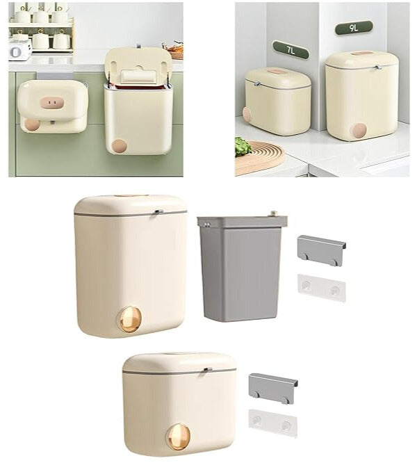 Multipurpose Premium Kitchen Cabinet Mounted Trash Can 9 Litre