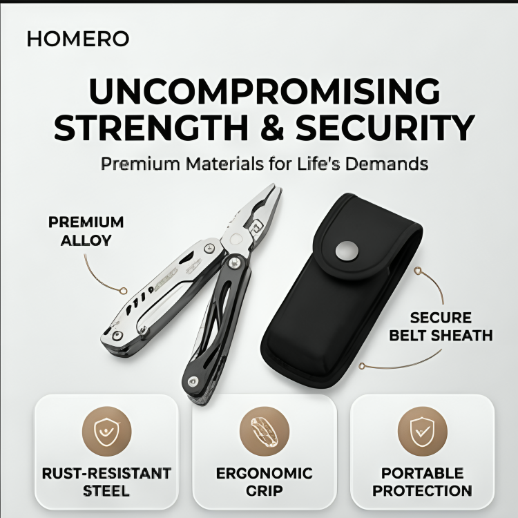 22 In 1 Stainless Steel Multi Tool with Detachable Scissors Survival Kit