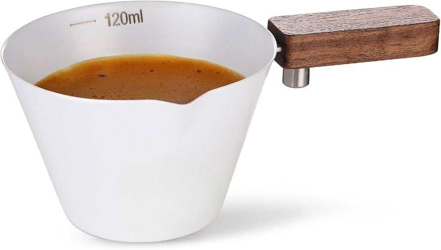 Homero Stainless Steel Espresso Shot Cup with Wooden Handle