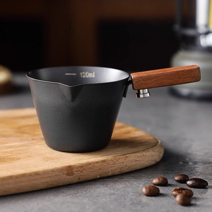 Homero Stainless Steel Espresso Shot Cup with Wooden Handle