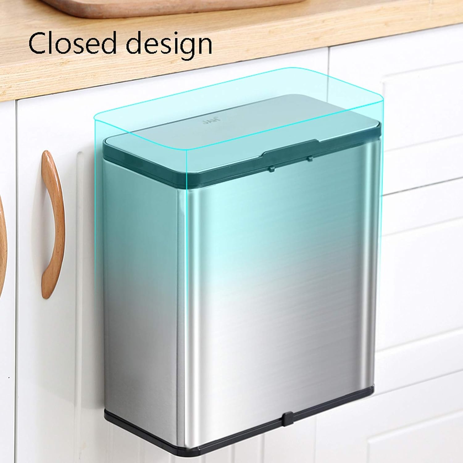 Hanging Trash Can with Cover for Kitchen