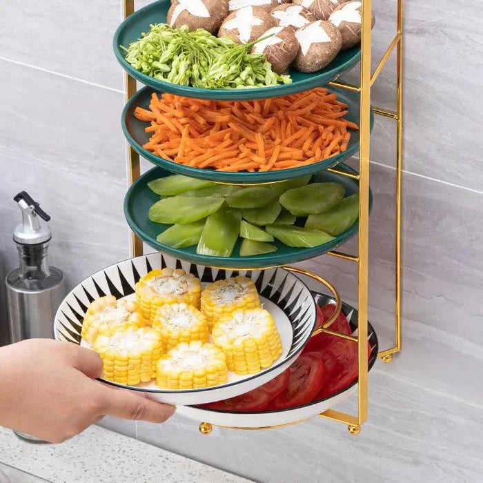 Homero Multipurpose Space-Saving Kitchen Counter Shelf with Elegant Gold Finish - 5 Tier