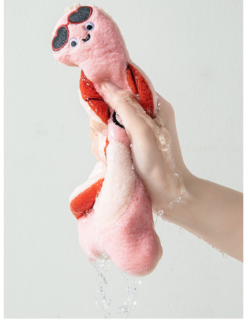 Cute Turtle Coral Fleece Absorbent Kitchen Hand Towel