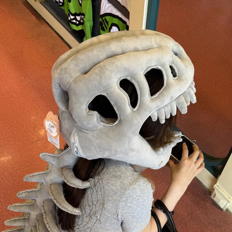 HOMERO Realistic Dinosaur Skeleton Costume with Skull Headpiece