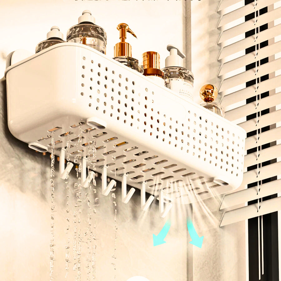 Homero Wall-Mounted Multi-Purpose Storage Basket with Hooks