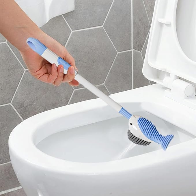 Homero Multi-Purpose Toilet Brush Set with Wall Holder - 41cm