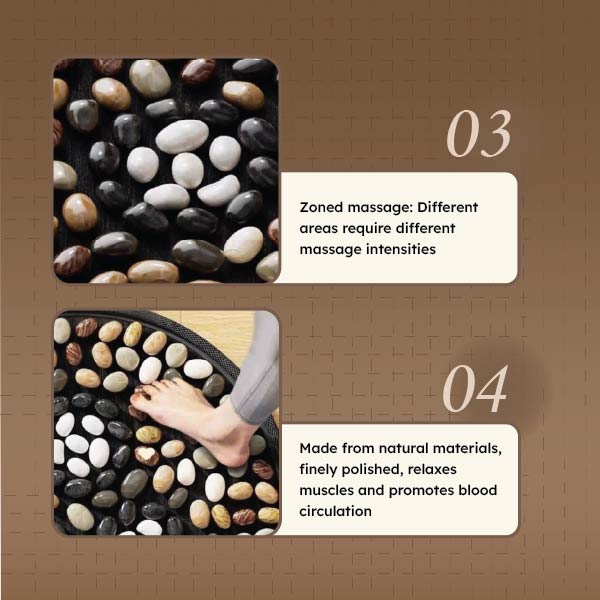 Homero Pebble Natural Soft Stone Acupressure Mat - 56cm