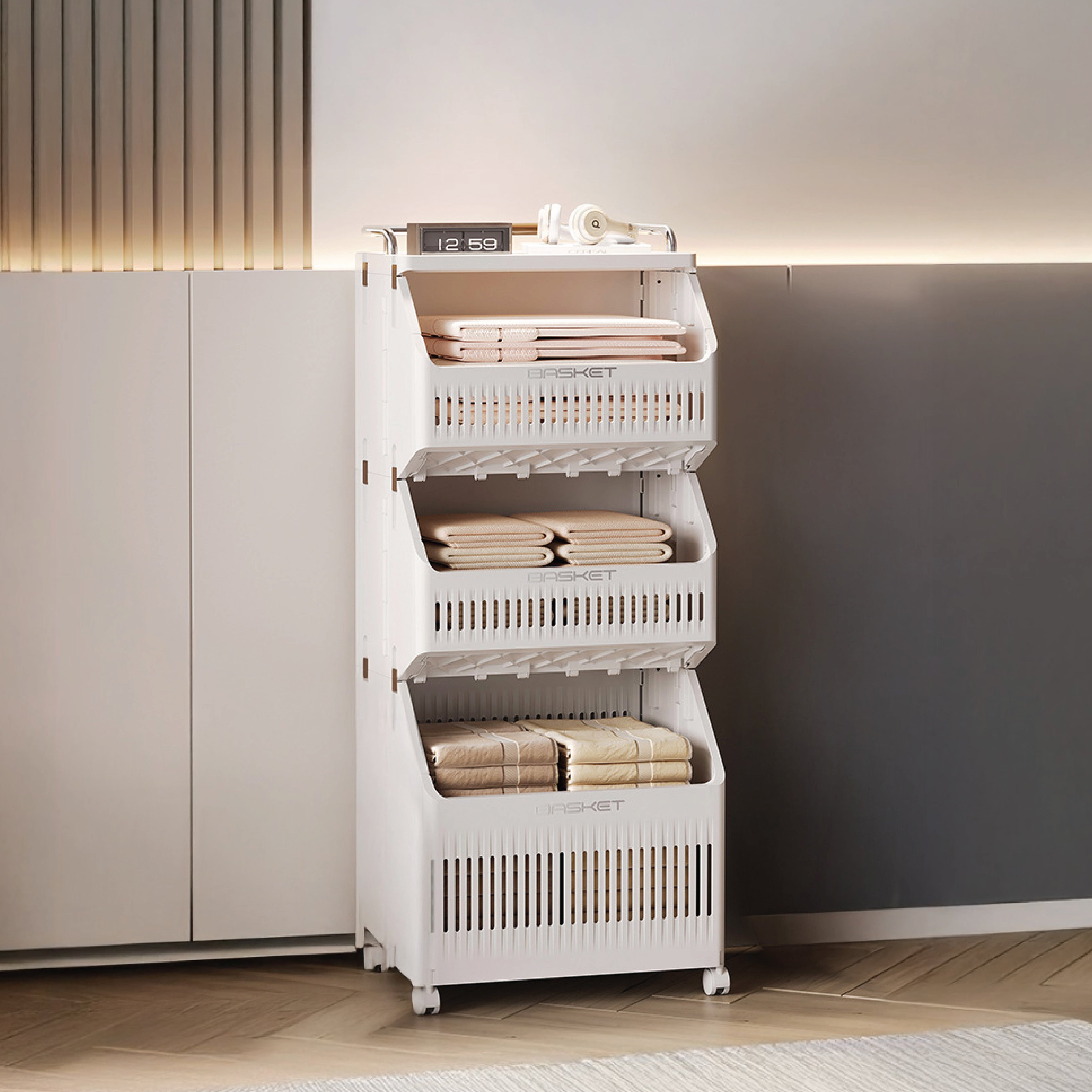 Homero Multi-Purpose Rolling Storage Cart With Lockable Wheels