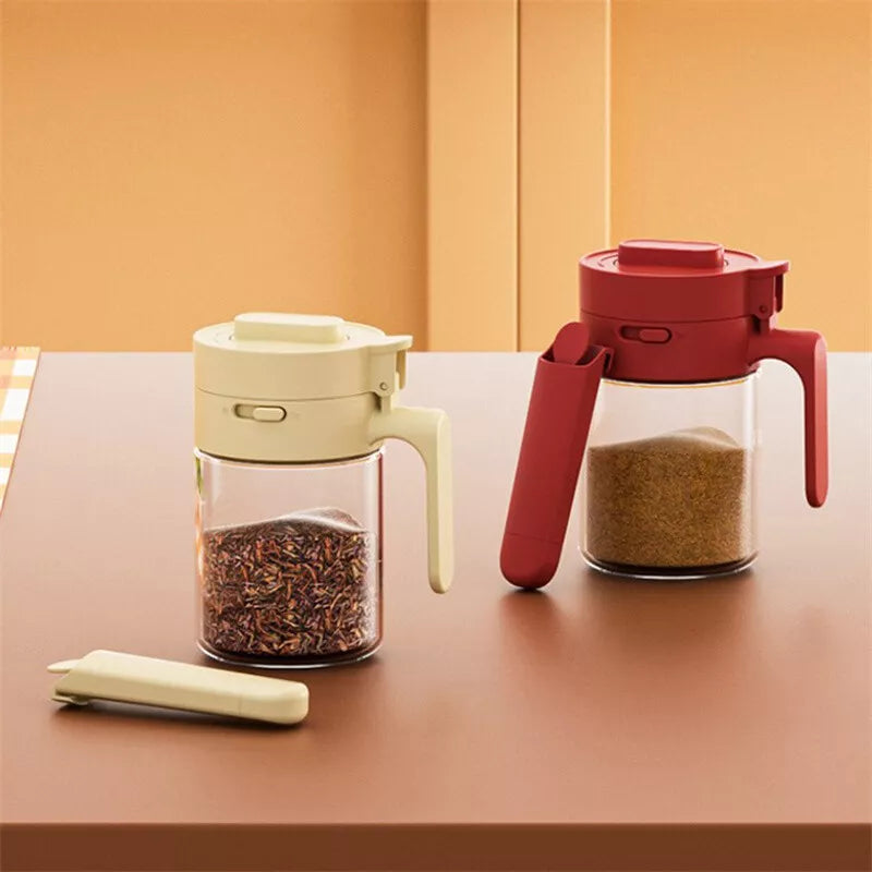 Homero Multi-Use Glass Spice Canister with Airtight Lid and Spoon