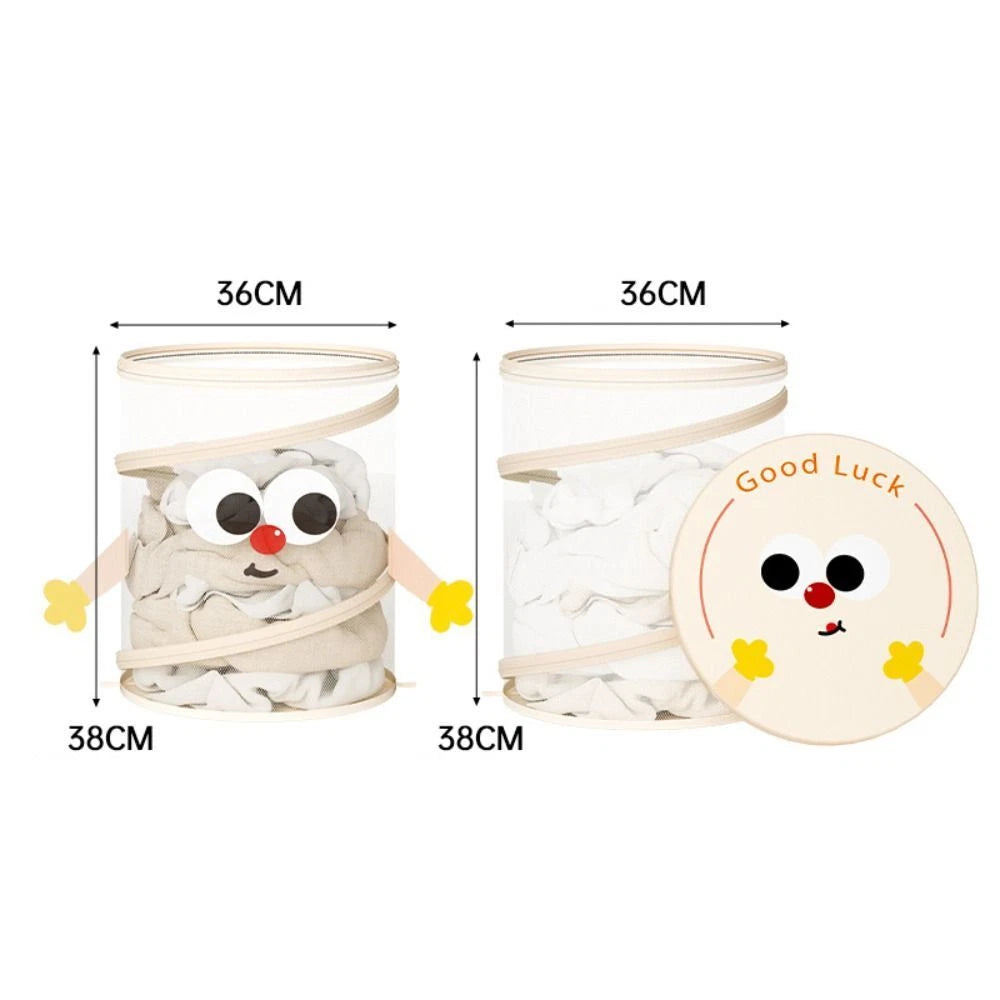 Homero Foldable Mesh Laundry Storage Basket with Cute Pattern Design