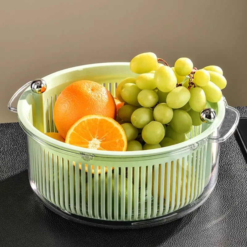 Double-Layer Multipurpose Rotating Drain Basket