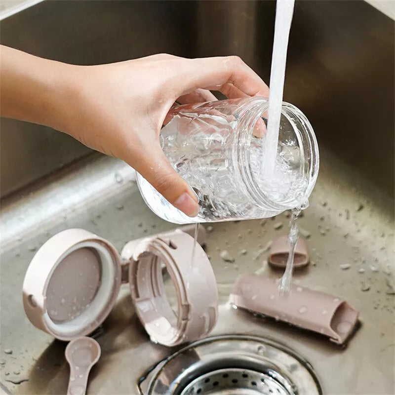 Homero Multi-Use Glass Spice Canister with Airtight Lid and Spoon