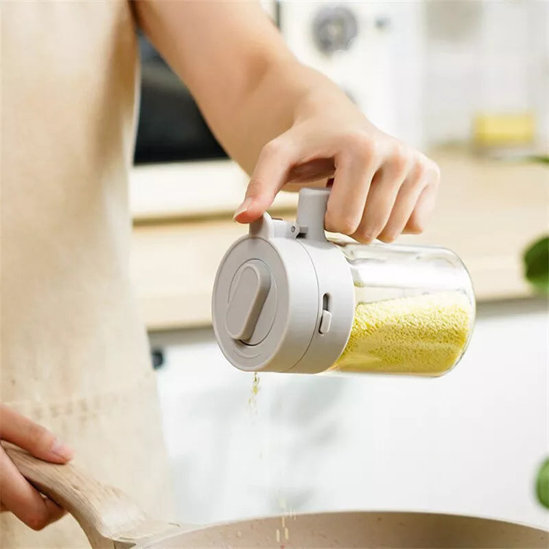 Homero Multi-Use Glass Spice Canister with Airtight Lid and Spoon