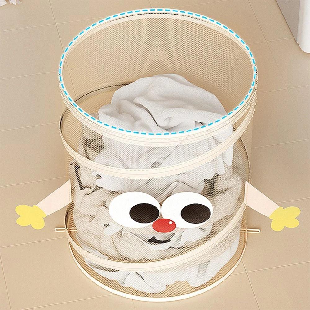 Homero Foldable Mesh Laundry Storage Basket with Cute Pattern Design
