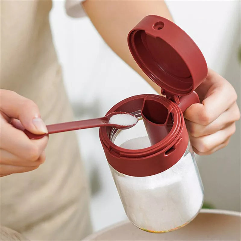 Homero Multi-Use Glass Spice Canister with Airtight Lid and Spoon