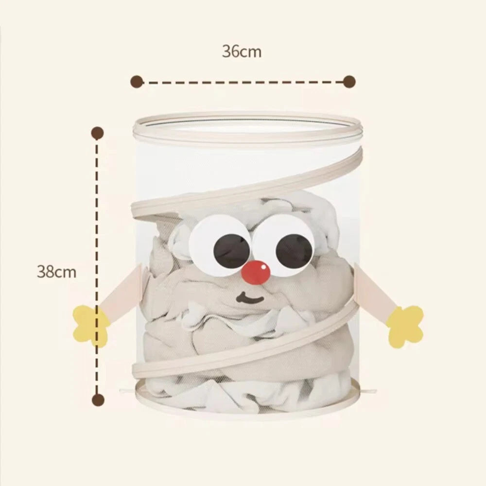 Homero Foldable Mesh Laundry Storage Basket with Cute Pattern Design