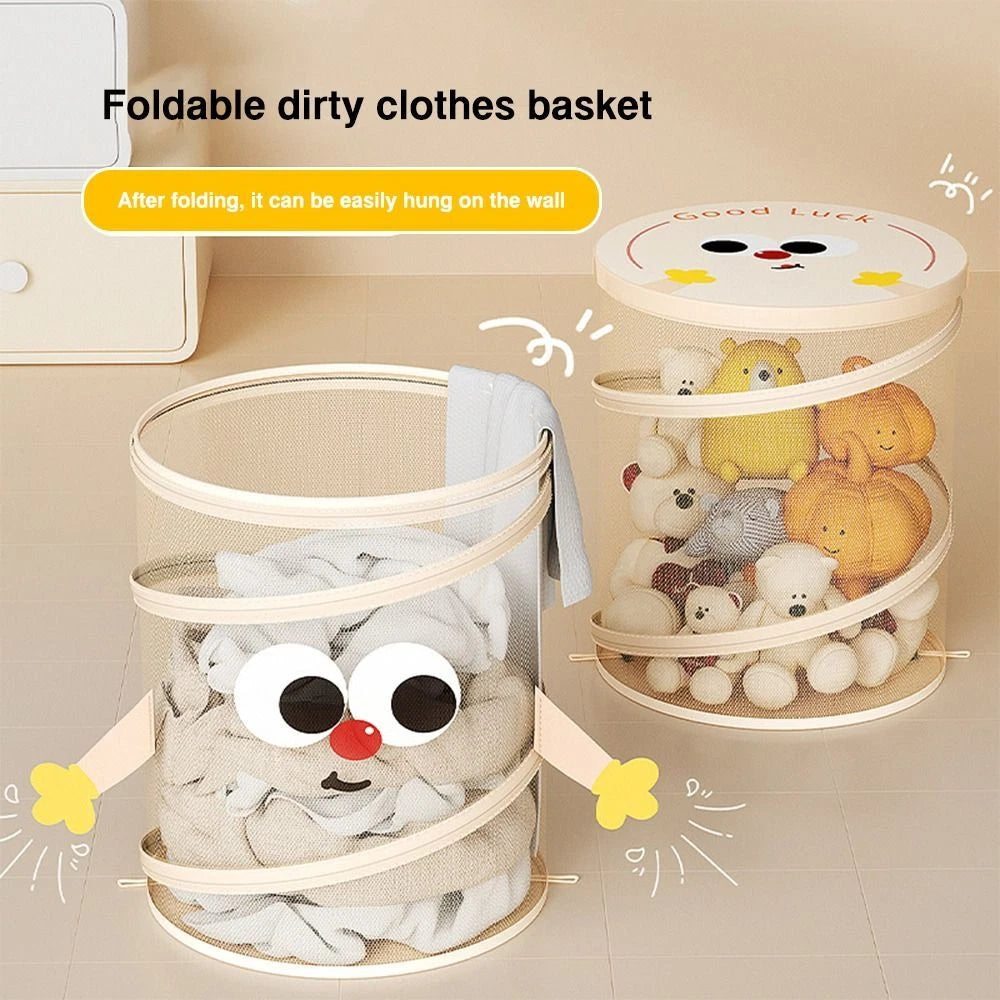 Homero Foldable Mesh Laundry Storage Basket with Cute Pattern Design