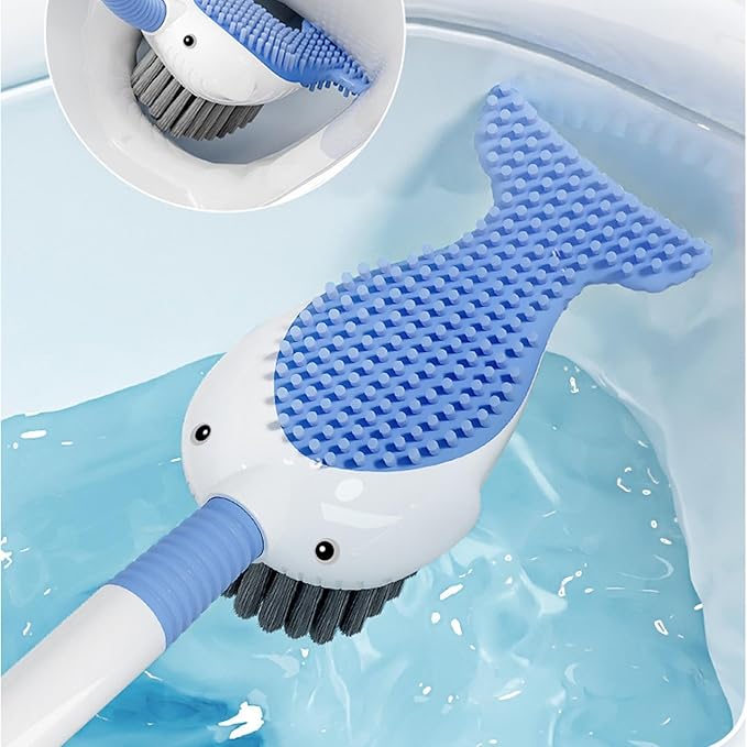 Homero Multi-Purpose Toilet Brush Set with Wall Holder - 41cm