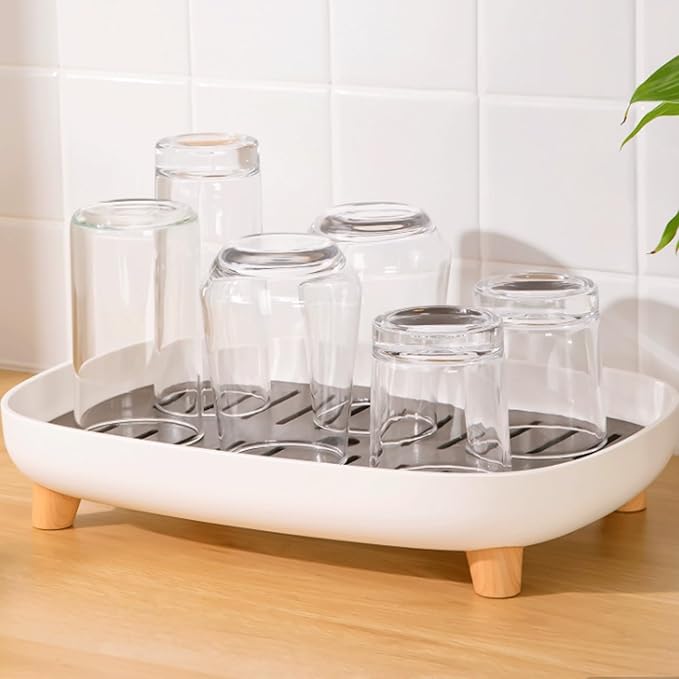 Drying Rack with Removable Drain Tray For Cups and Mugs
