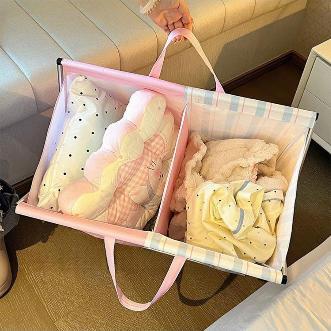 HOMERO Multi-Purpose Dual Compartment Laundry Folding Basket