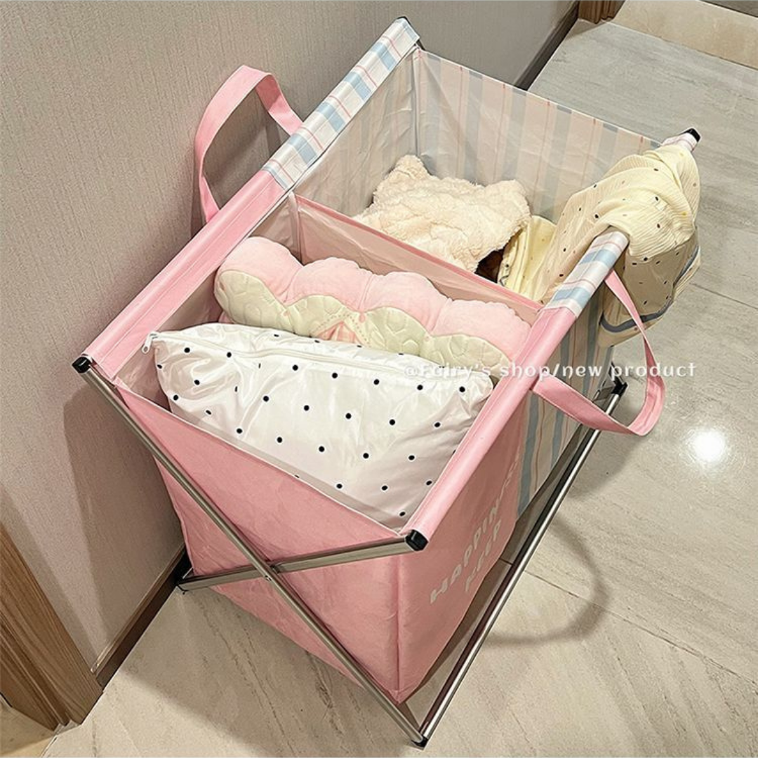 HOMERO Multi-Purpose Dual Compartment Laundry Folding Basket