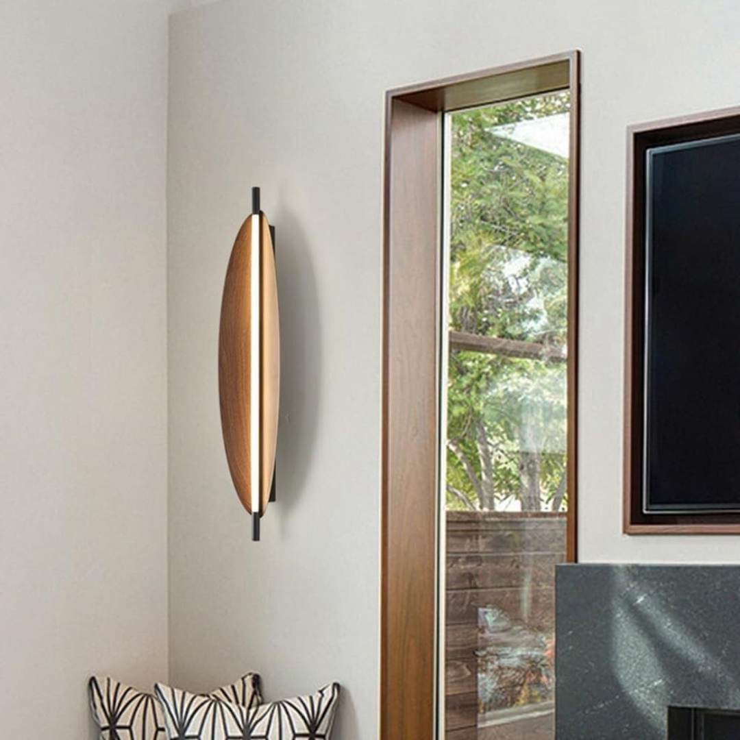 HOMERO Brown Leaf Design Modern LED Wall Lamp