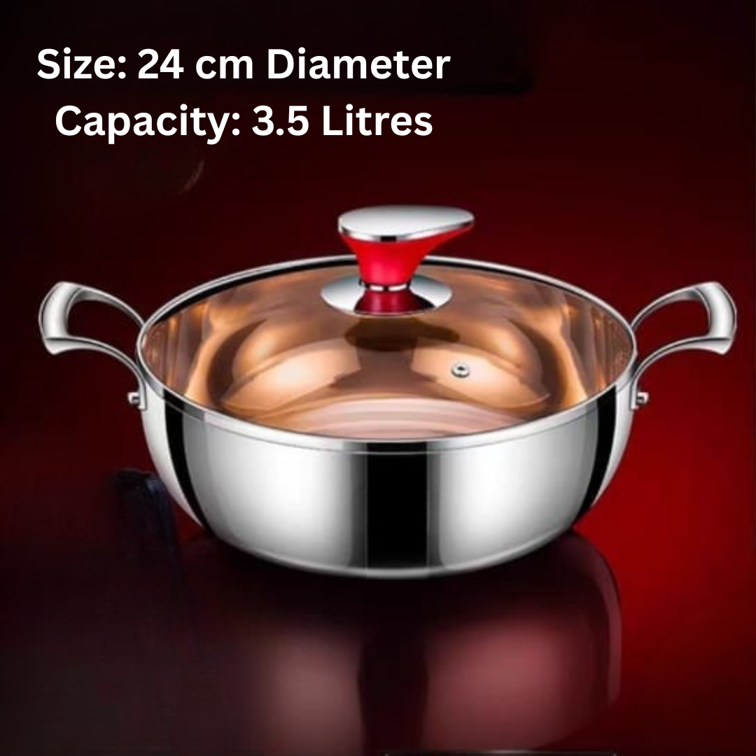 Premium 316L Stainless Steel Soup Pot - 3.5L