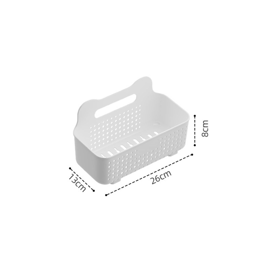 HOMERO Wall-Mounted Multi-Purpose Storage Basket with Hooks