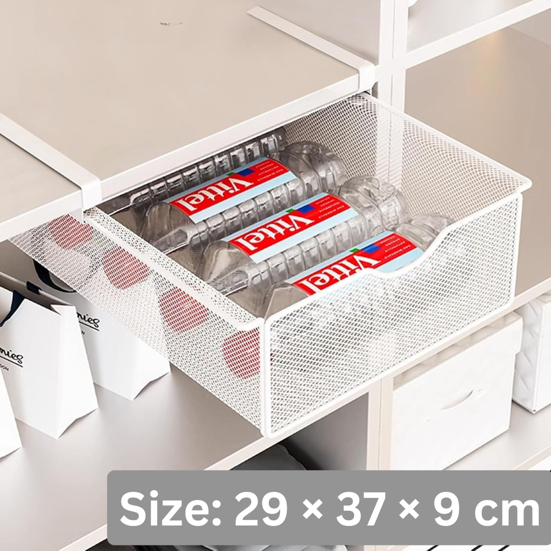 HOMERO Closet Pull Out Basket Smooth Sliding Drawer Organizer