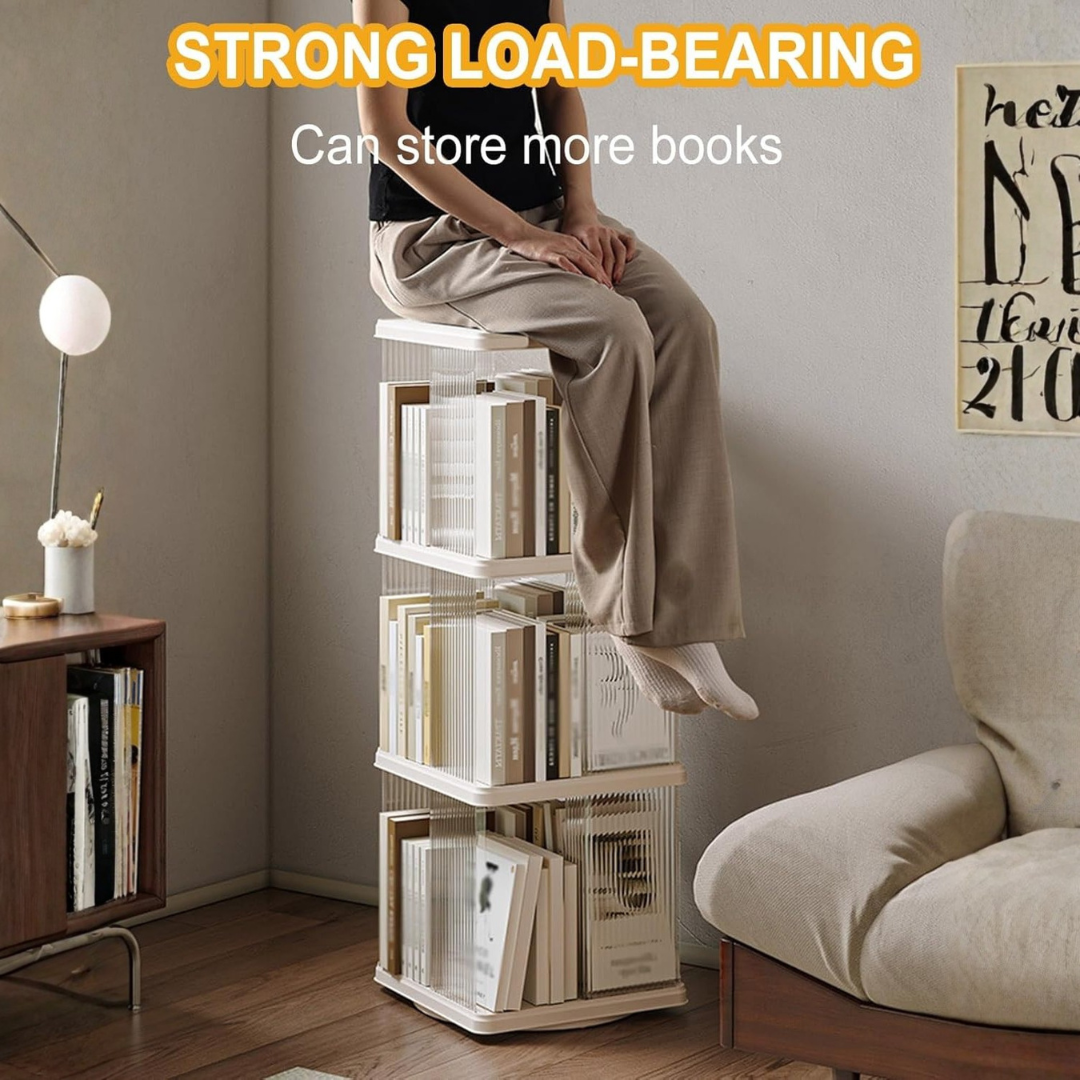 HOMERO 360° Rotating Modern ABS Storage Bookshelf for Home & Office