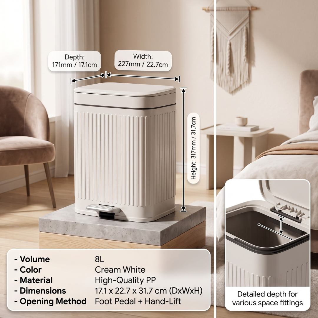 Premium Pedal Dustbin with Press Top Lid