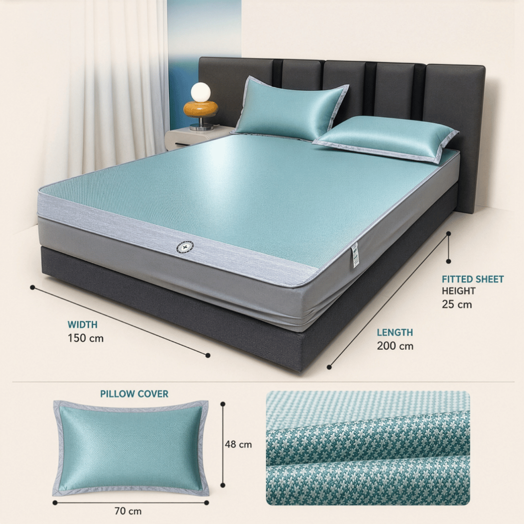 Homero 3D Honeycomb Comfort Breathable Bed Sheet Set with Pillow Cover - 150×200cm