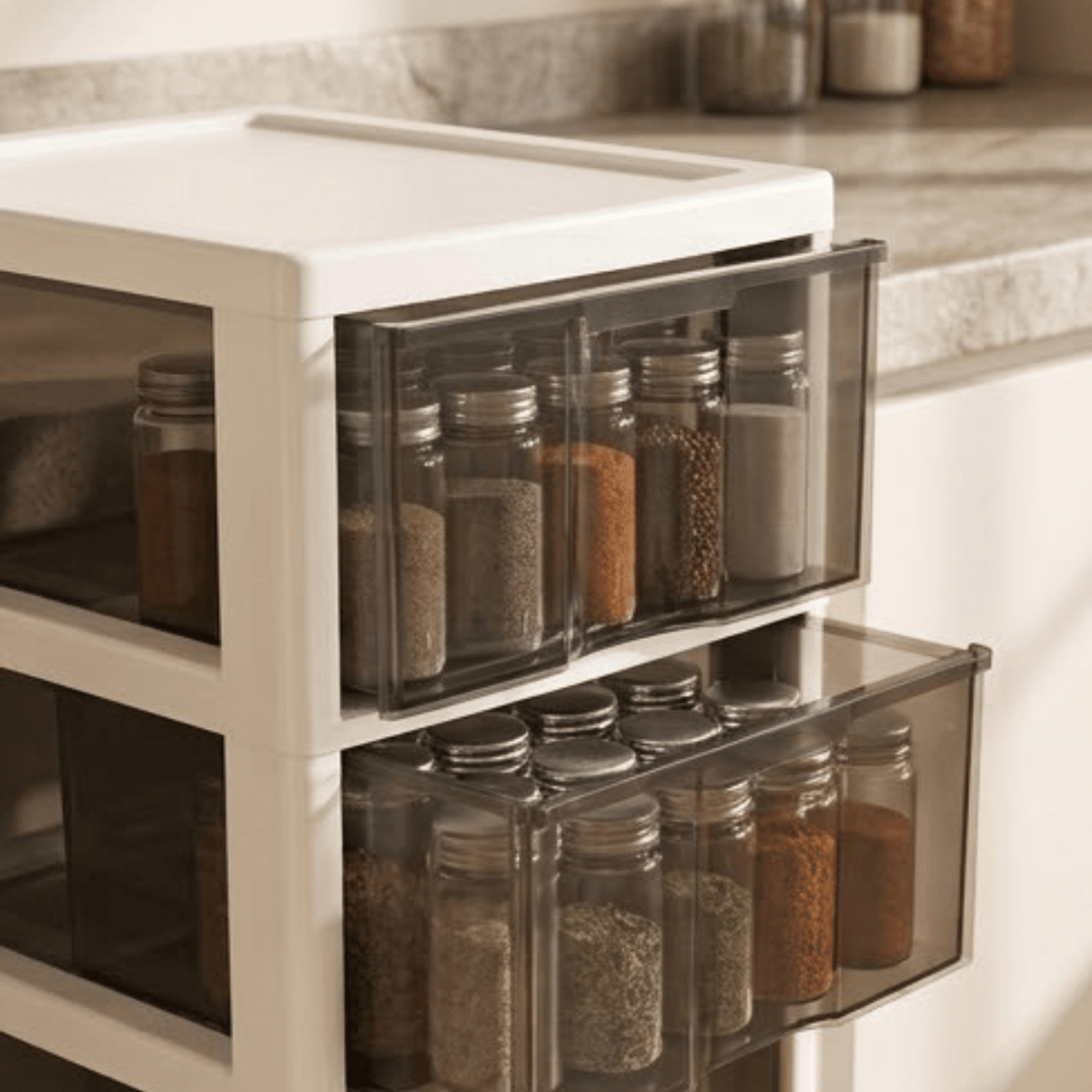 Multi-Layer Stackable Storage Cabinet Organizer with Wheels