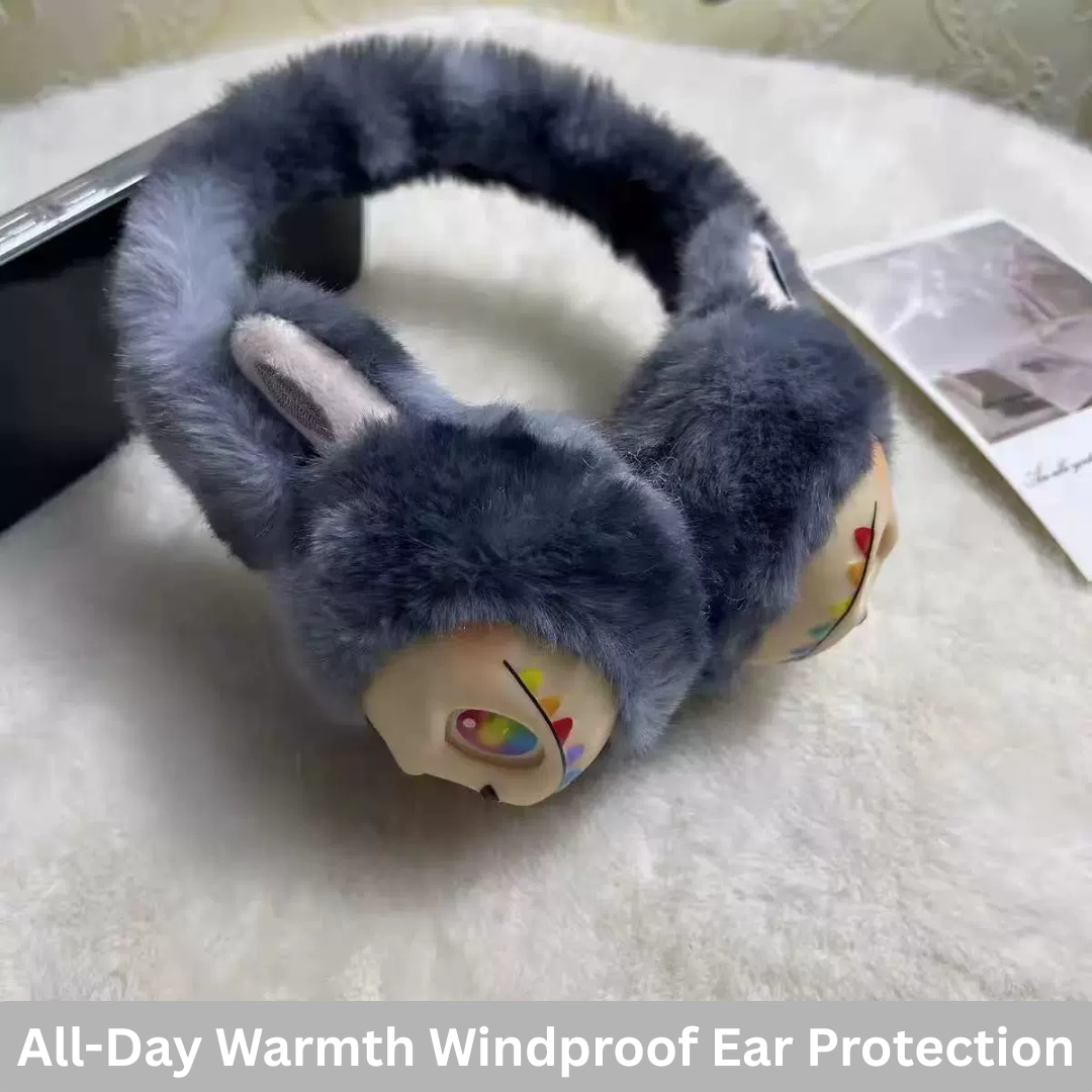 Cute Cartoon Labubu Soft Plush Earmuffs