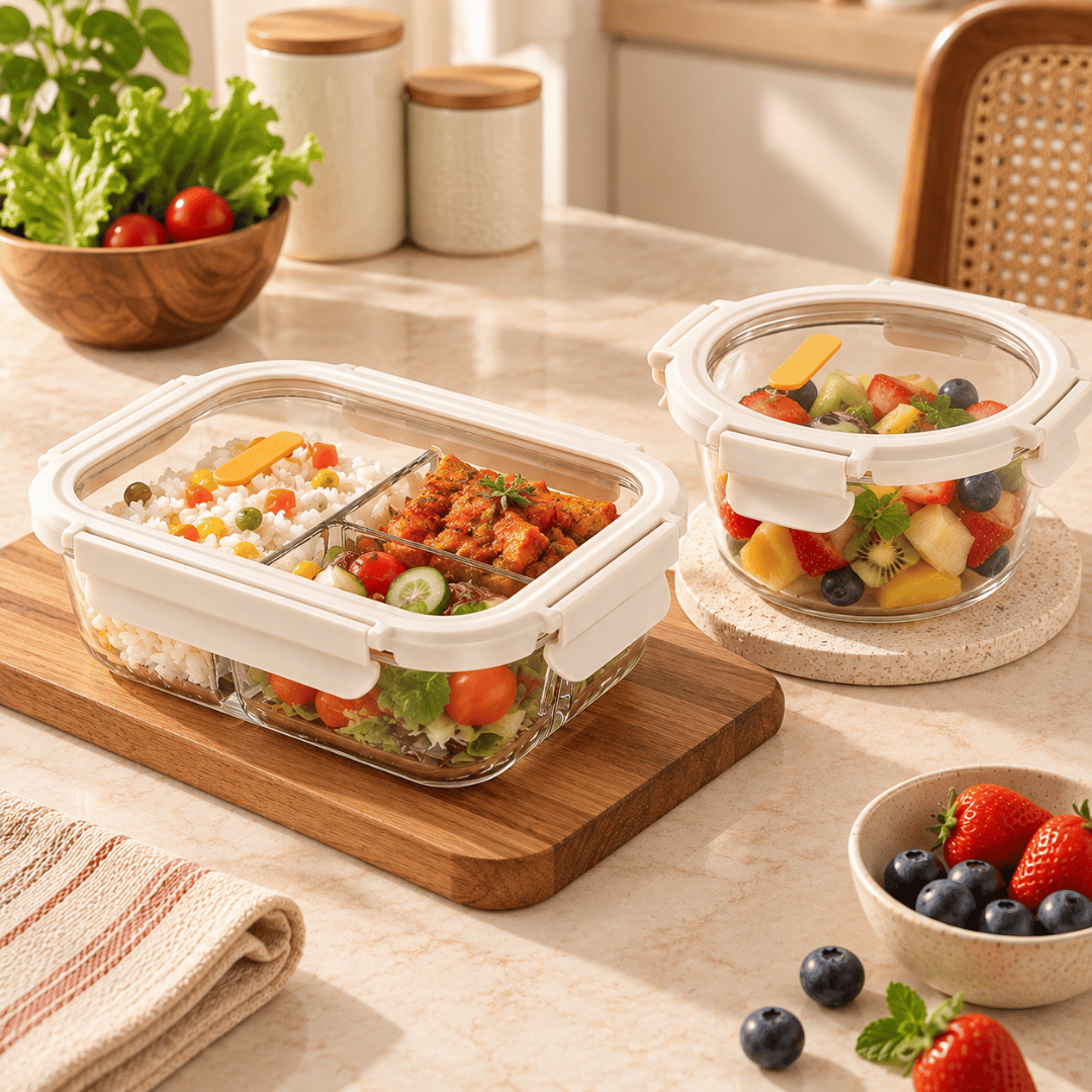 Microwave Safe Borosilicate Glass Food Storage Container