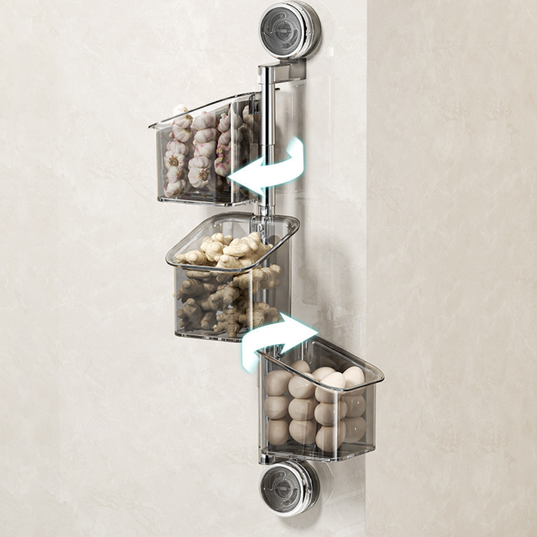 Homero Wall Mounted Suction Cup Rotating Organizer