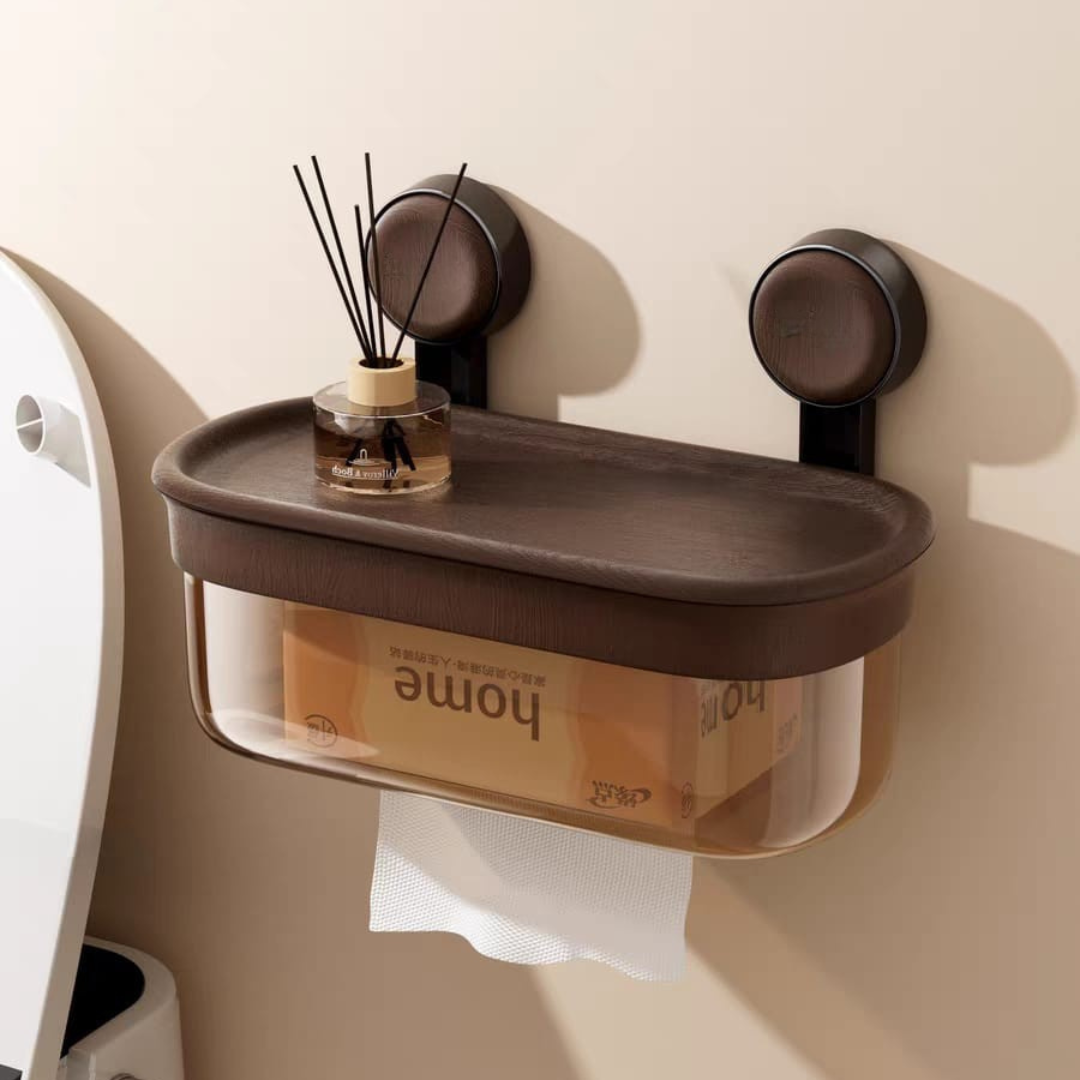 Wall Mounted Dual Strong Suction Support Waterproof Bathroom Storage Box