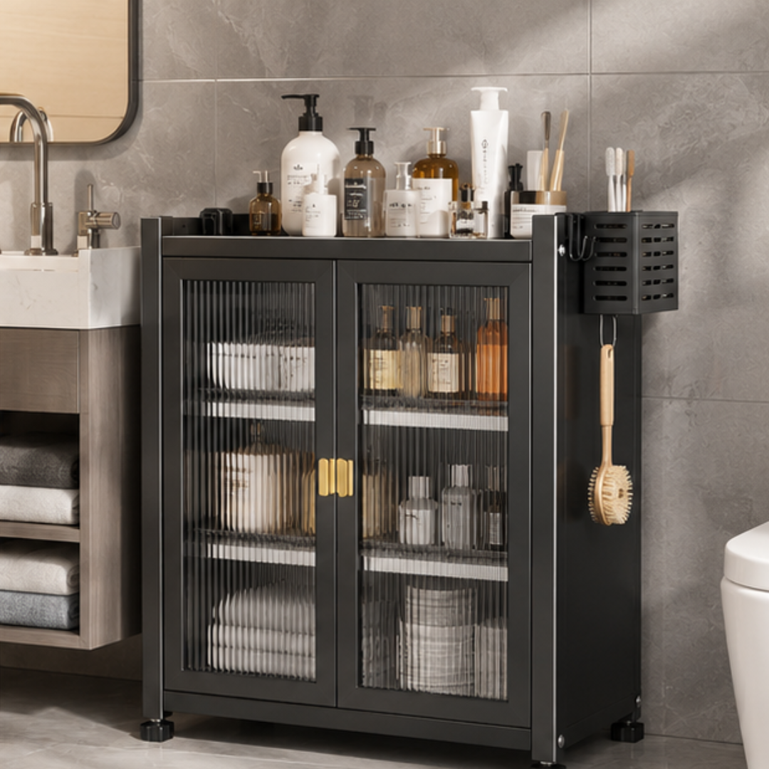 Premium Kitchen Storage Cabinet with Magnetic Doors and Adjustable Shelves