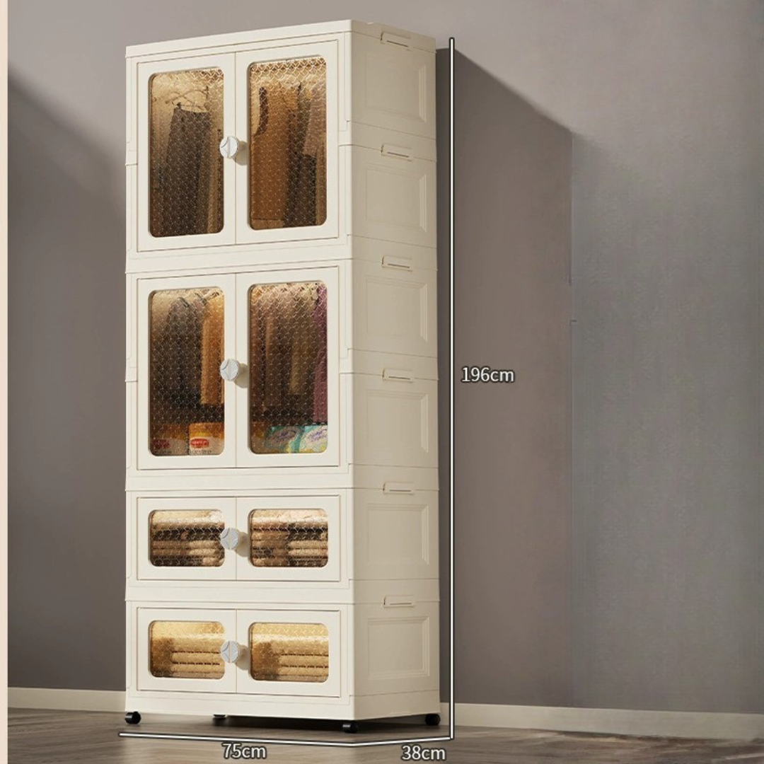 Premium Build Quality Foldable Storage Cabinet Wardrobe with Wheels