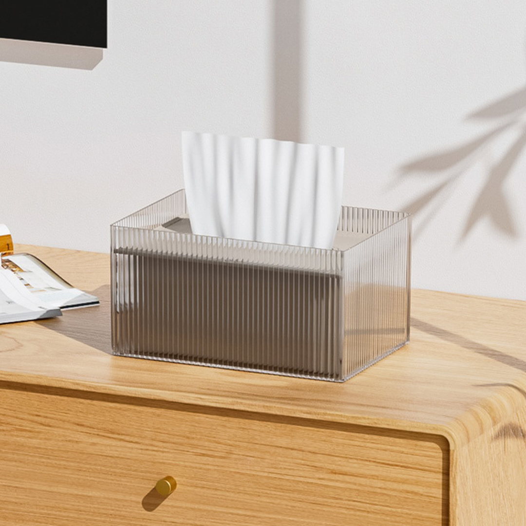 Elegant Transparent Window Tissue Box Cover