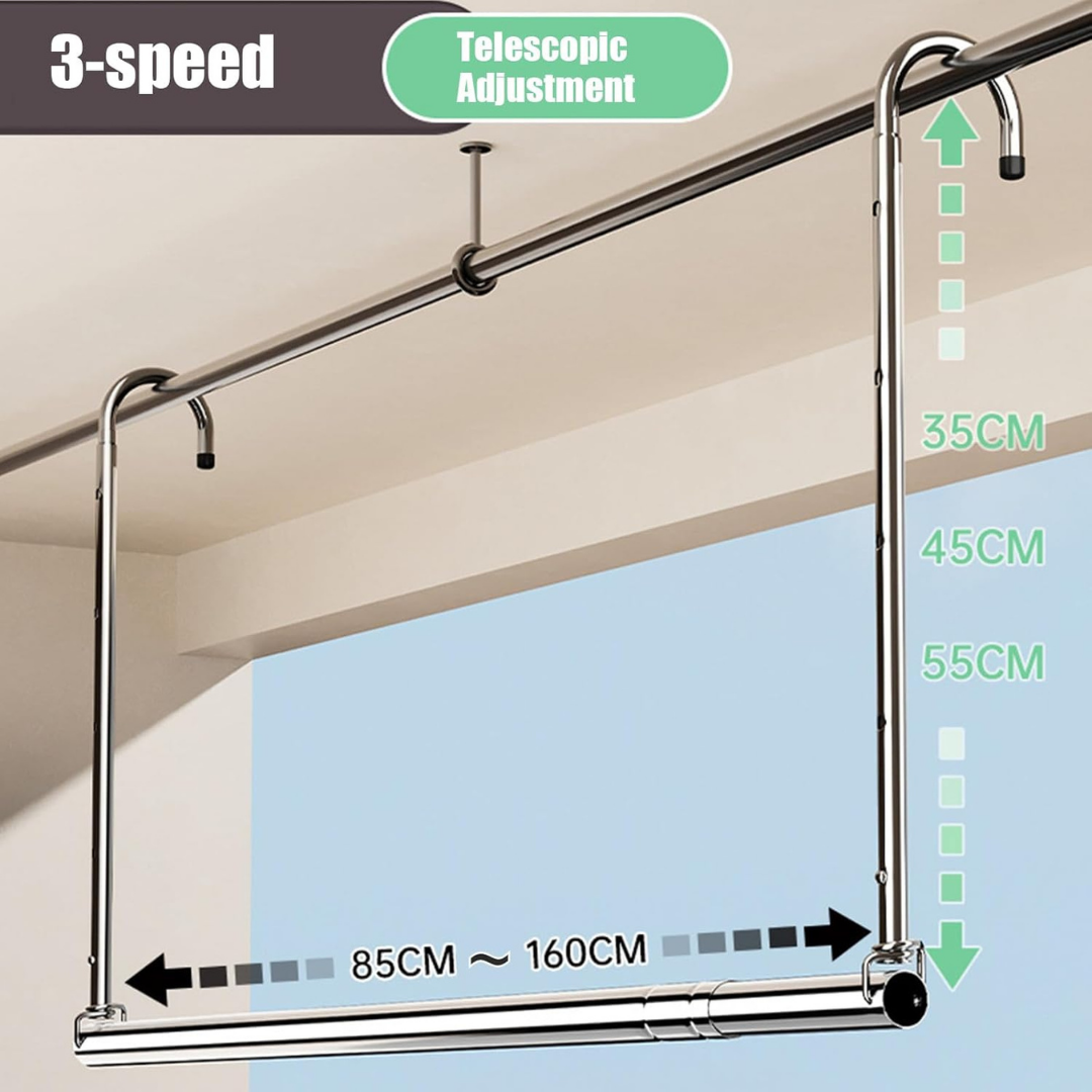 HOMERO 3-Level Extendable Stainless Steel Space Saving Clothes Airer