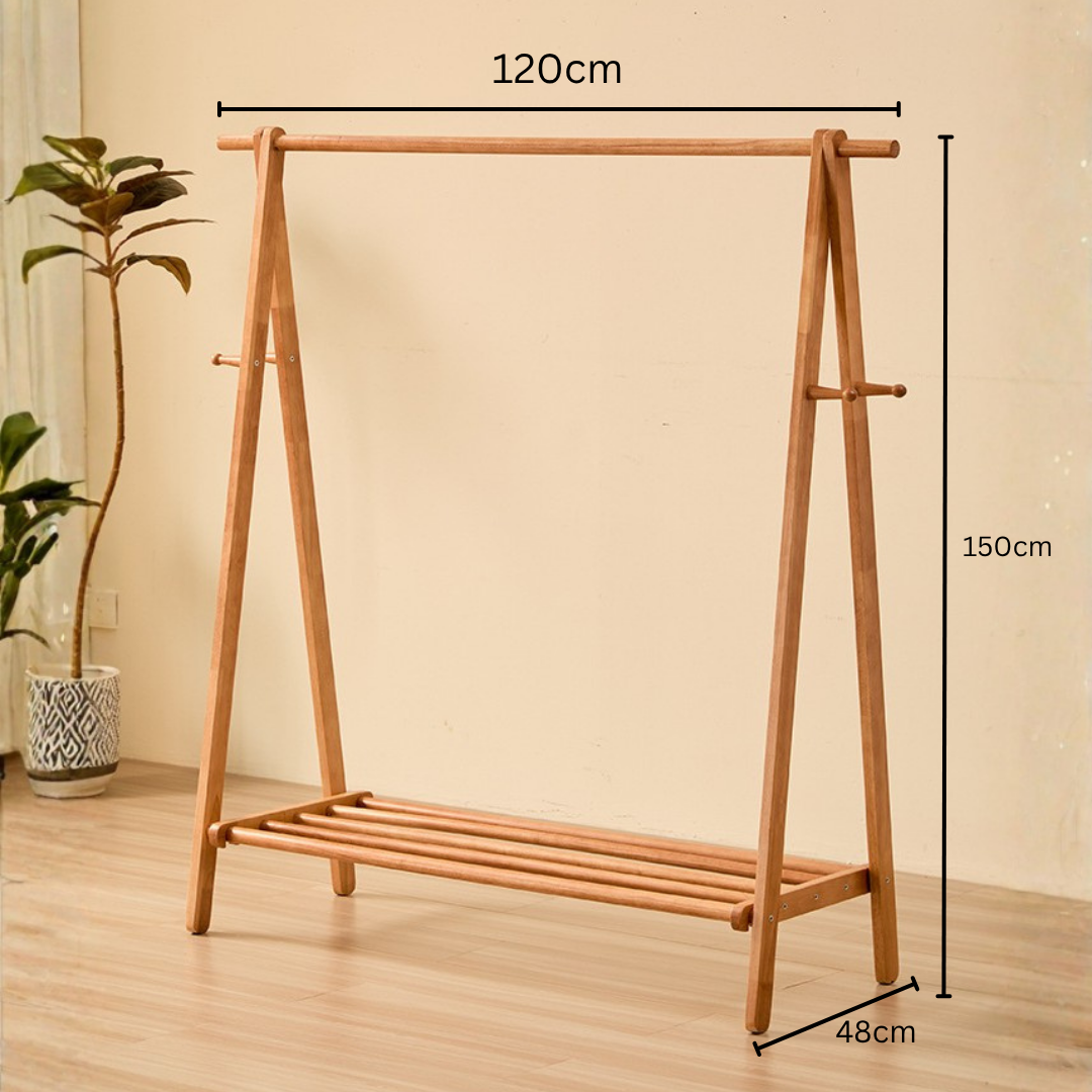 HOMERO Elegant Solid Wood Standing Foldable Organizer Rack