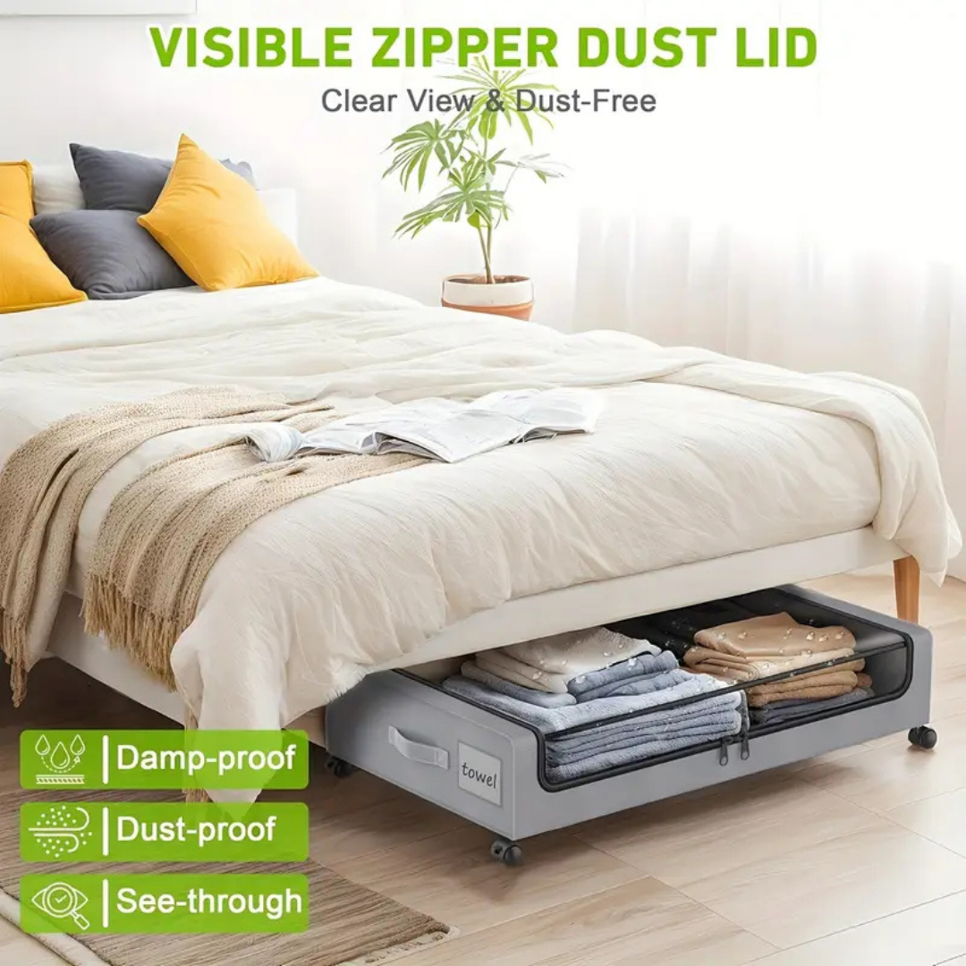 HOMERO Under Bed Rolling Drawer Large Capacity Storage Box