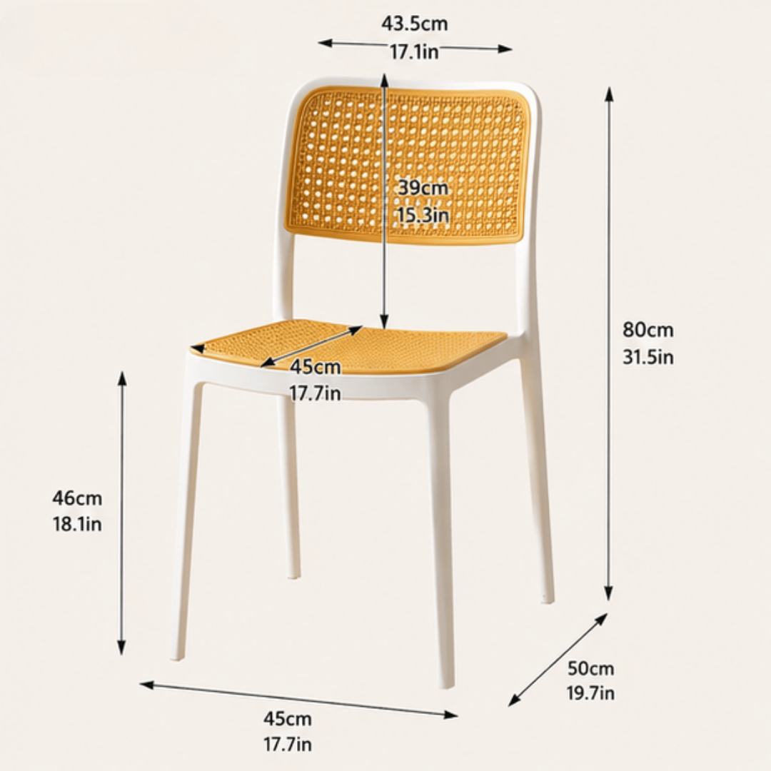 Minimalist Yellow Plastic Stackable Mesh Chair