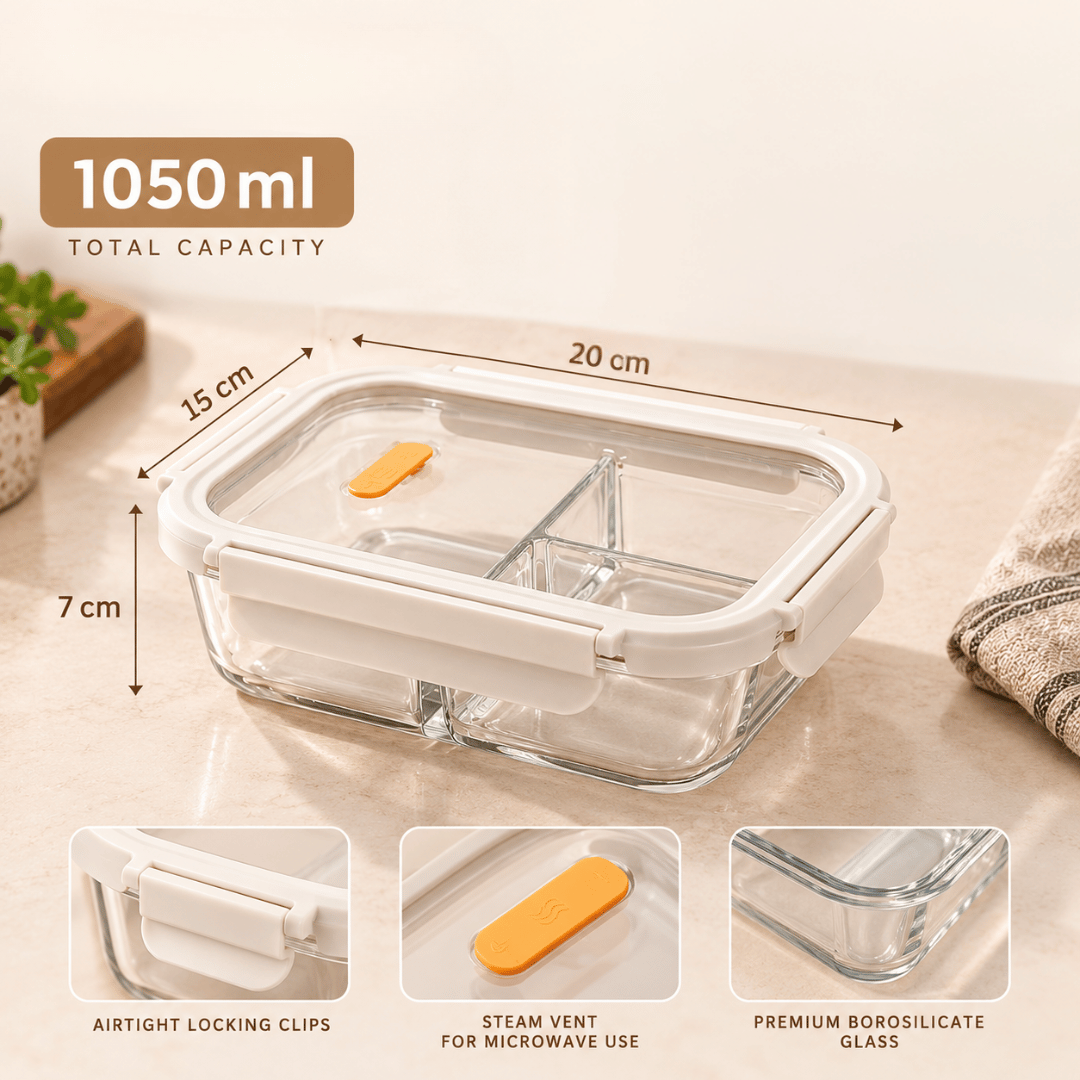 Microwave Safe Borosilicate Glass Food Storage Container