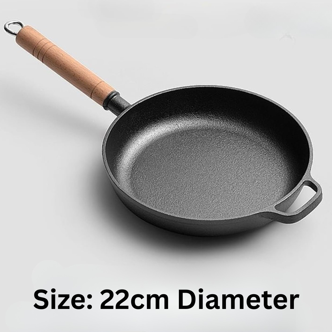 Homero Premium Non-Stick Cast Iron Fry Pan with Glass Lid 22cm  Design