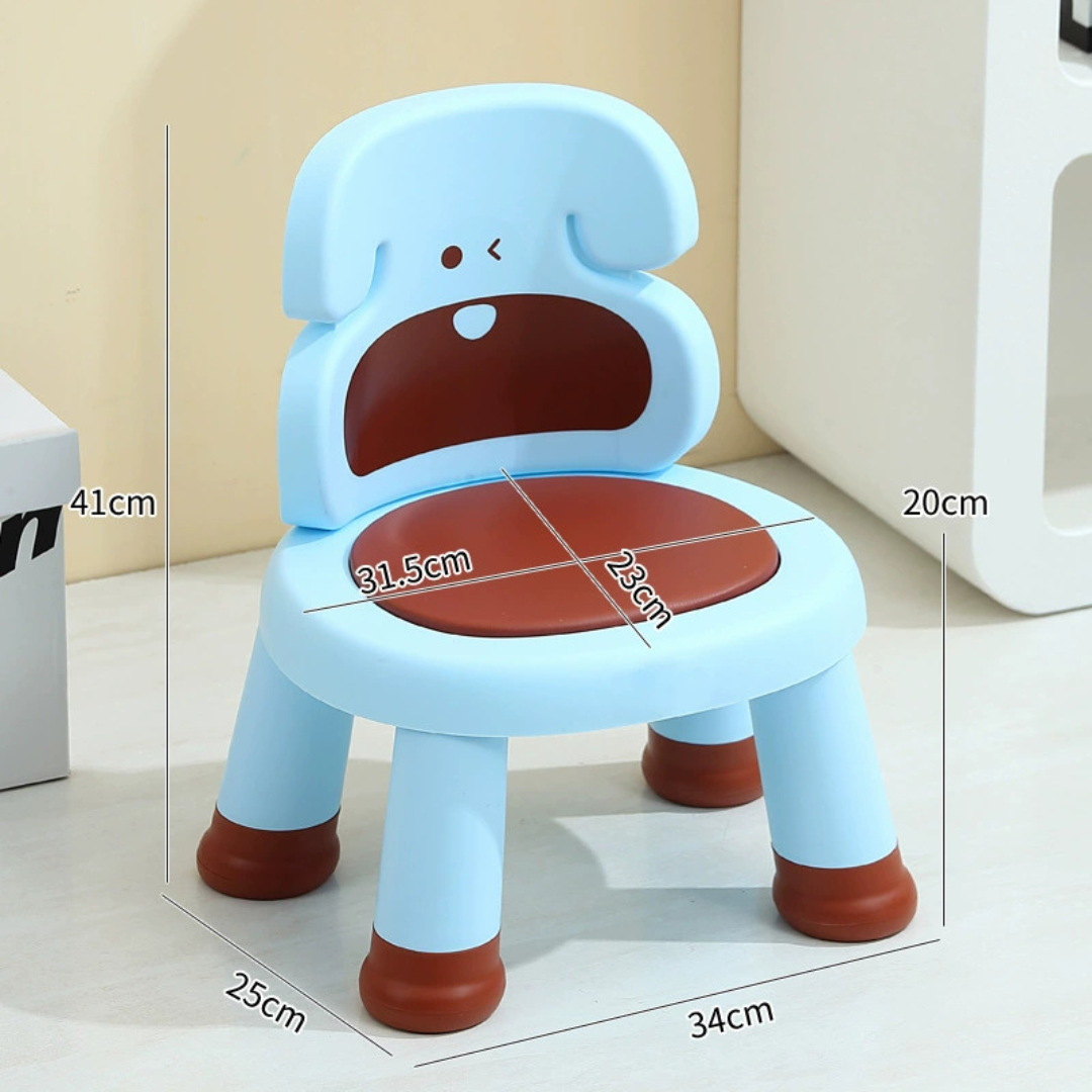 Kids Squeaky Plastic Chair with Comfortable Backrest and Anti Slip Base